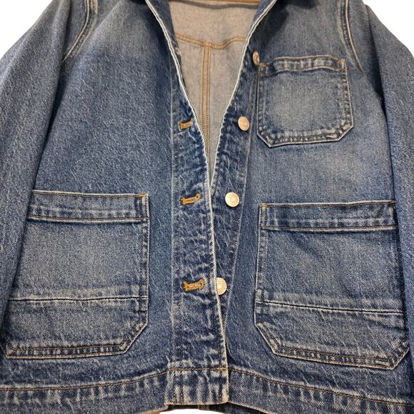 Madewell Denim Ashwood Chore Coat Jacket Freemont Wash M Stretch Cotton - Picture 6 of 8